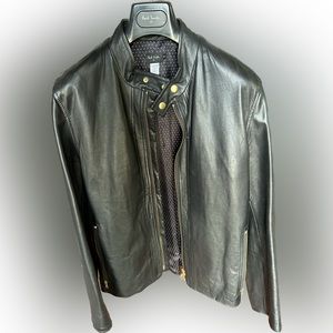 Paul Smith, Black Leather Jacket, Size Small